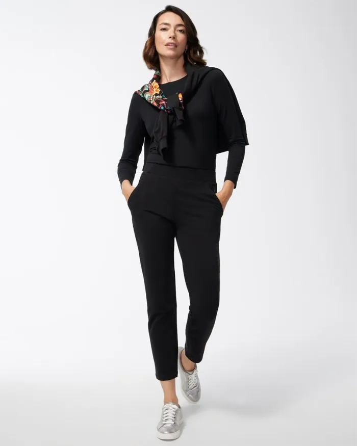 Chico039s Pants Zenergy French Terry Ankle Pants Black 8211 Clothing