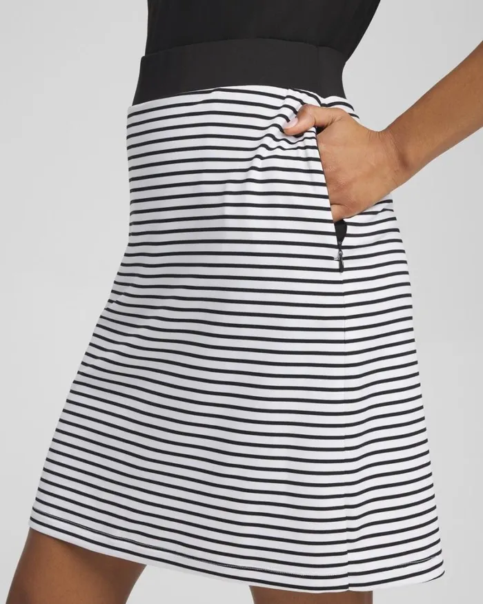 Chico039s Pants Zenergy UPF Knit Stripe Skort Pink Bromeliad 8211 Clothing
