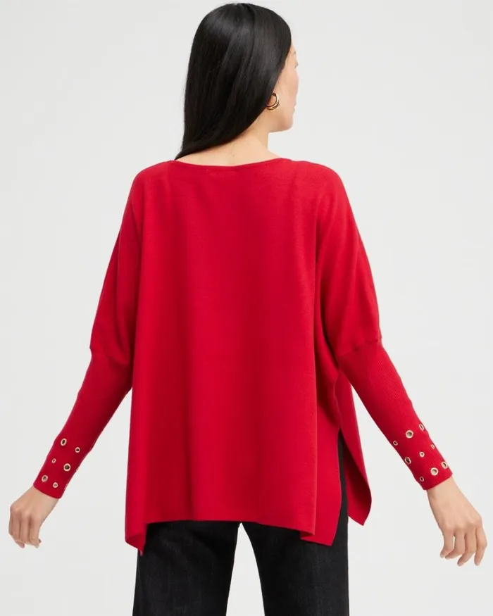 Chico039s Ponchos and Ruanas Grommet Detail Sweater Poncho Black 8211 Shoes and Accessories Chico039s Ponchos and Ruanas Grommet Detail Sweater Poncho Black 8211 Shoes and Accessories