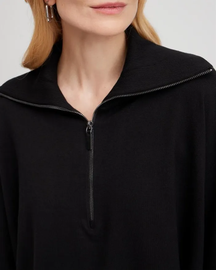 Chico039s Ponchos and Ruanas Zip Collar Sweater Poncho Black 8211 Shoes and Accessories Chico039s Ponchos and Ruanas Zip Collar Sweater Poncho Black 8211 Shoes and Accessories