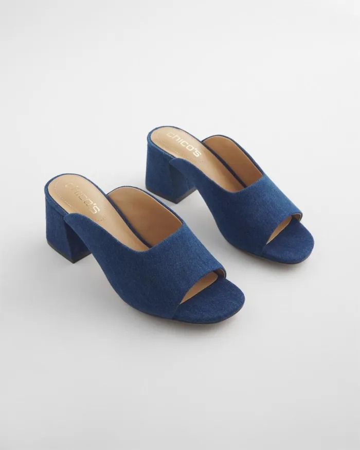 Chico039s Shoes Denim Modern Heels Dark Denim 8211 Shoes and Accessories