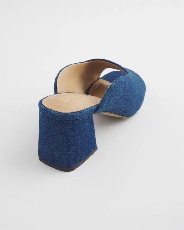 Chico039s Shoes Denim Modern Heels Dark Denim 8211 Shoes and Accessories
