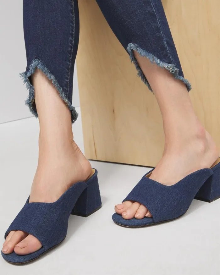 Chico039s Shoes Denim Modern Heels Dark Denim 8211 Shoes and Accessories