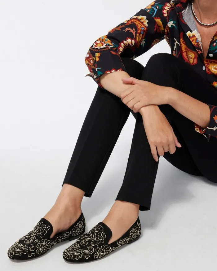 Chico039s Shoes Embellished Loafers Black 8211 Shoes and Accessories