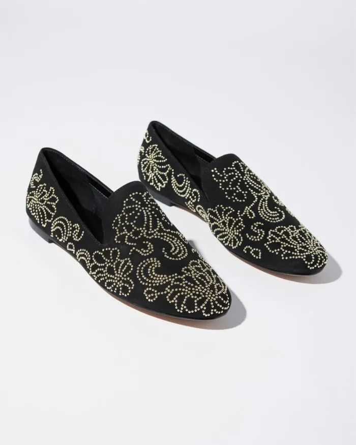 Chico039s Shoes Embellished Loafers Black 8211 Shoes and Accessories