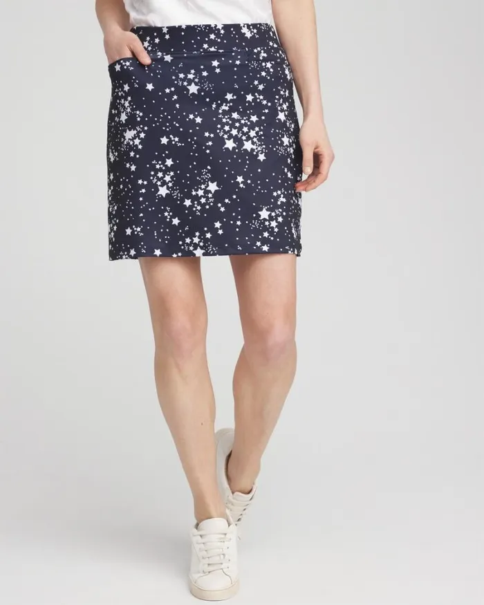 Chico039s Shorts Zenergy UPF Knit Stars Skort Classic Navy 8211 Clothing