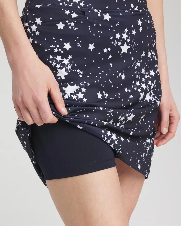 Chico039s Shorts Zenergy UPF Knit Stars Skort Classic Navy 8211 Clothing