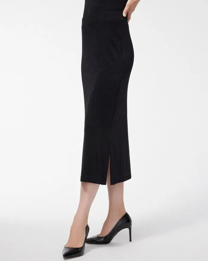 Chico039s Skirts Travelers Midi Skirt Travelers Black 8211 Clothing