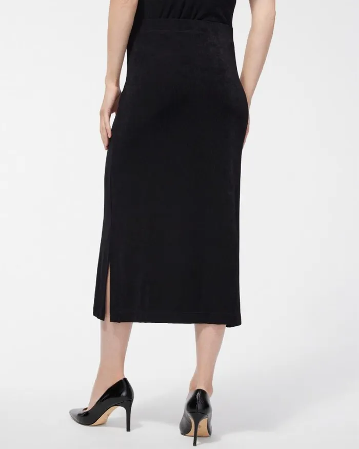 Chico039s Skirts Travelers Midi Skirt Travelers Black 8211 Clothing