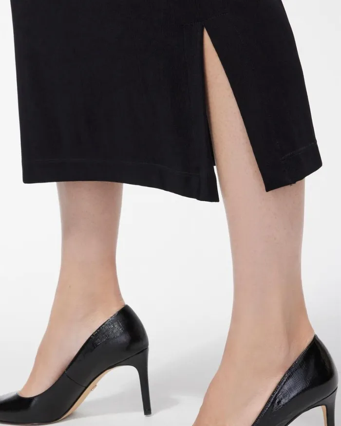 Chico039s Skirts Travelers Midi Skirt Travelers Black 8211 Clothing