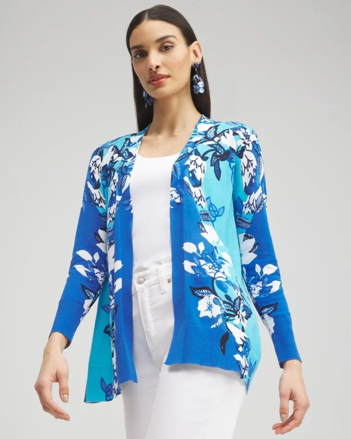 Chico039s Sweaters Summer Romance Floral Cardigan Intense Azure 8211 Clothing Chico039s Sweaters Summer Romance Floral Cardigan Intense Azure 8211 Clothing