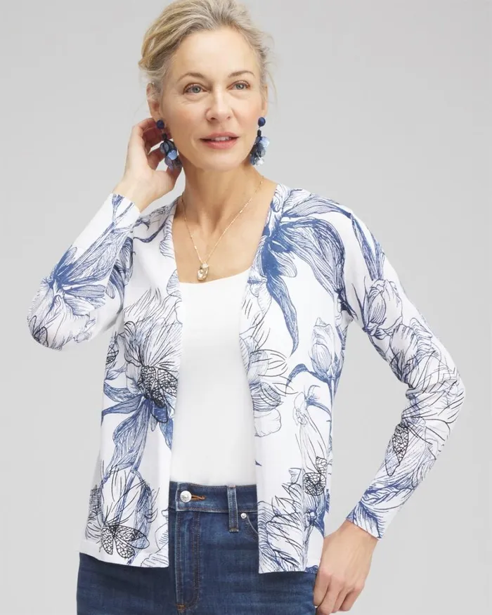 Chico039s Sweaters Summer Romance Floral Topper Cardigan Alabaster 8211 Clothing Chico039s Sweaters Summer Romance Floral Topper Cardigan Alabaster 8211 Clothing