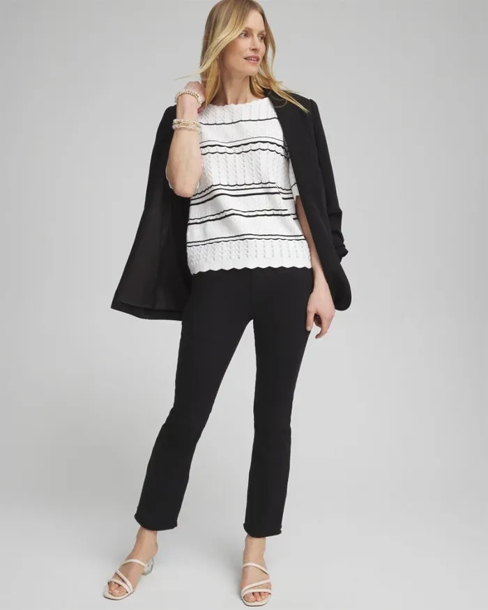 Chico039s Sweaters Textured Pointelle Stripe Pullover Alabaster 8211 Clothing Chico039s Sweaters Textured Pointelle Stripe Pullover Alabaster 8211 Clothing