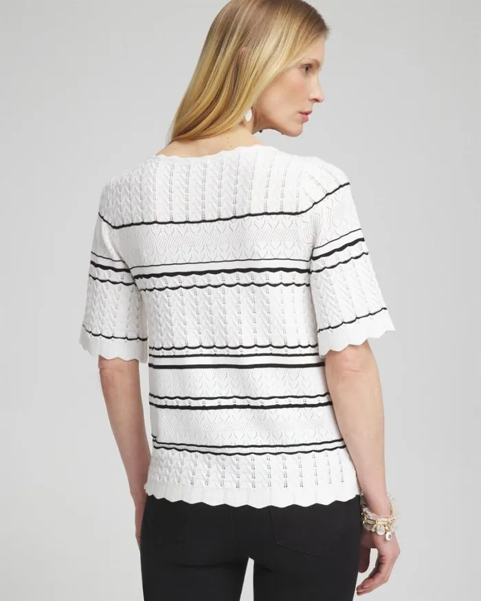Chico039s Sweaters Textured Pointelle Stripe Pullover Alabaster 8211 Clothing Chico039s Sweaters Textured Pointelle Stripe Pullover Alabaster 8211 Clothing