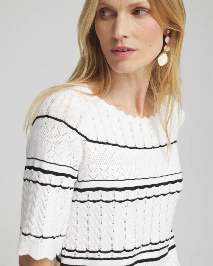 Chico039s Sweaters Textured Pointelle Stripe Pullover Alabaster 8211 Clothing Chico039s Sweaters Textured Pointelle Stripe Pullover Alabaster 8211 Clothing