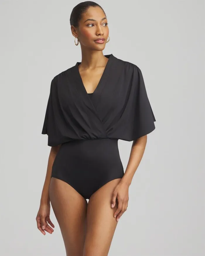 Chico039s Swim Gottex Modest One Piece Swimsuit Black 8211 Clothing