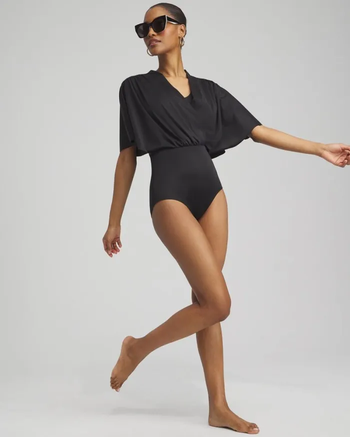 Chico039s Swim Gottex Modest One Piece Swimsuit Black 8211 Clothing