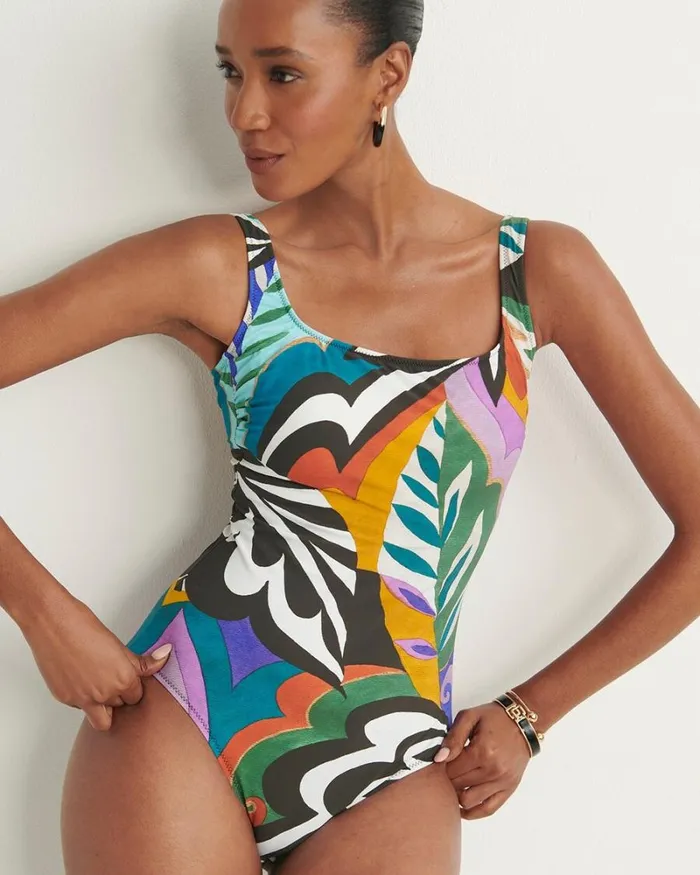 Chico039s Swim Gottex Print Square Neck One Piece Swimsuit Multi 8211 Clothing Chico039s Swim Gottex Print Square Neck One Piece Swimsuit Multi 8211 Clothing