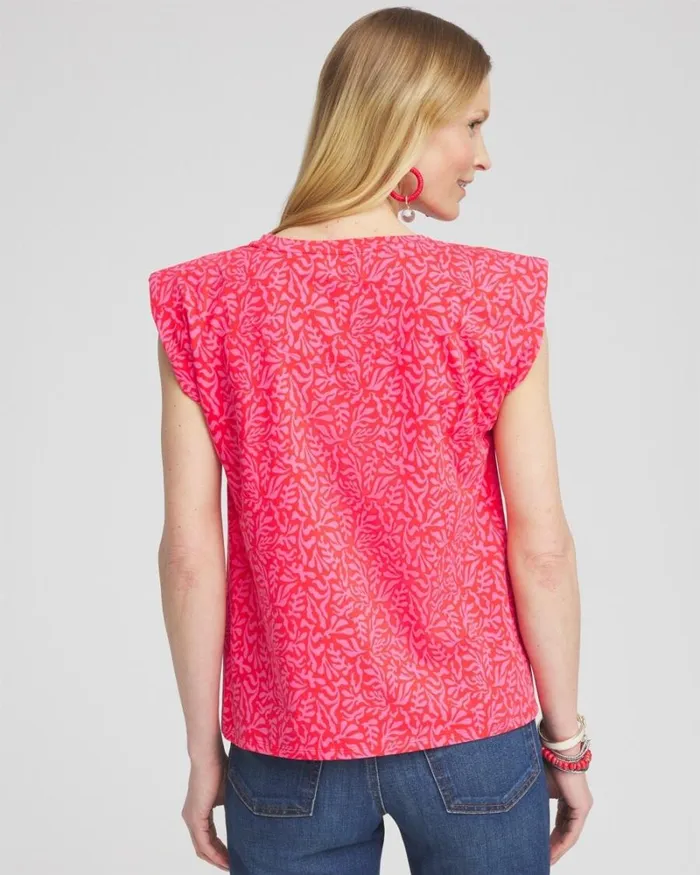 Chico039s Tees Island Tuck Sleeve Tee Watermelon Punch 8211 Clothing