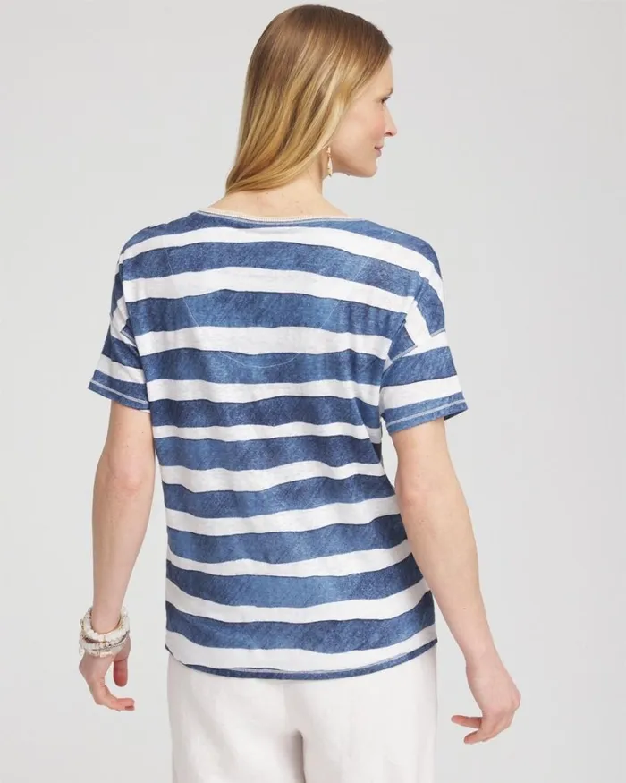 Chico039s Tees Navy Stripe Sweater Trim Linen Tee Classic Navy 8211 Clothing Chico039s Tees Navy Stripe Sweater Trim Linen Tee Classic Navy 8211 Clothing