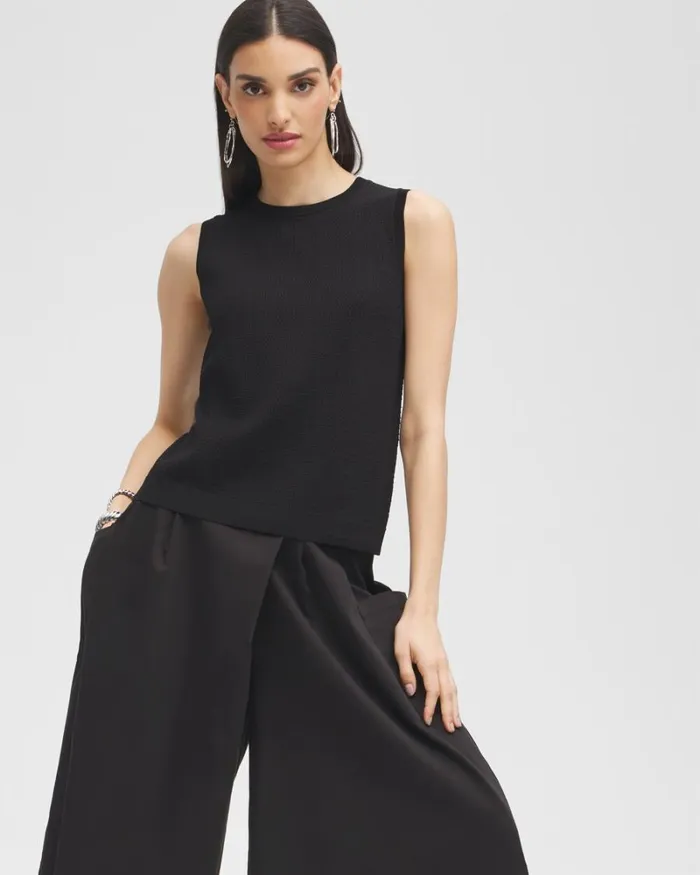 Chico039s Tops Black Label Fine Knit Top Black 8211 Clothing