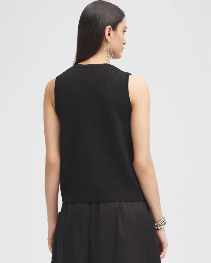 Chico039s Tops Black Label Fine Knit Top Black 8211 Clothing