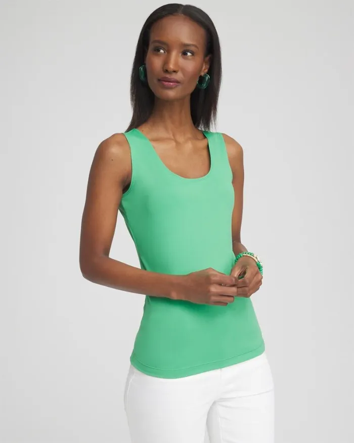 Chico039s Tops Microfiber Tank Grassy Green 8211 Clothing