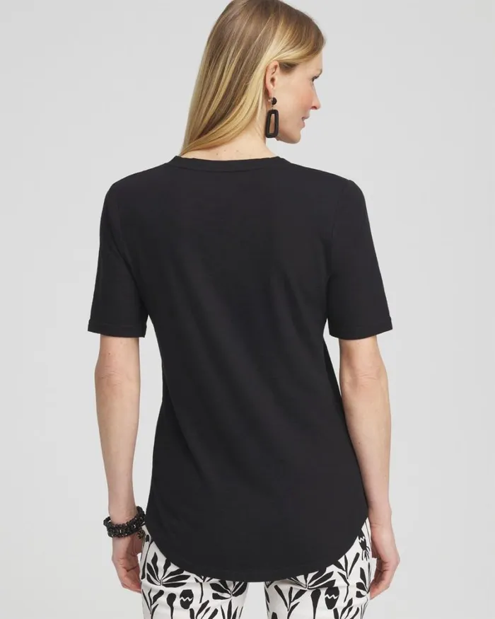 Chico039s Tops Notch Neck Tee Grassy Green 8211 Clothing