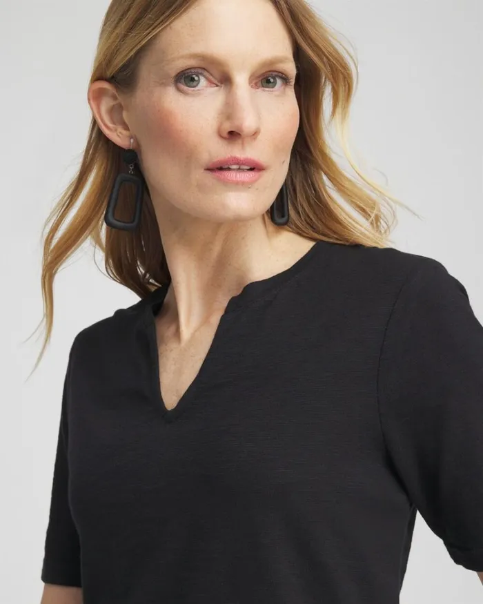 Chico039s Tops Notch Neck Tee Grassy Green 8211 Clothing