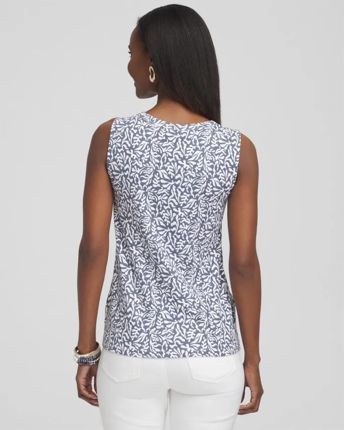 Chico039s Tops Reef Button Detail Tank Soft Slate 8211 Clothing
