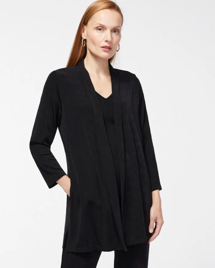 Chico039s Tops Travelers Classic Long Knit Jacket Travelers Black 8211 Clothing Chico039s Tops Travelers Classic Long Knit Jacket Travelers Black 8211 Clothing