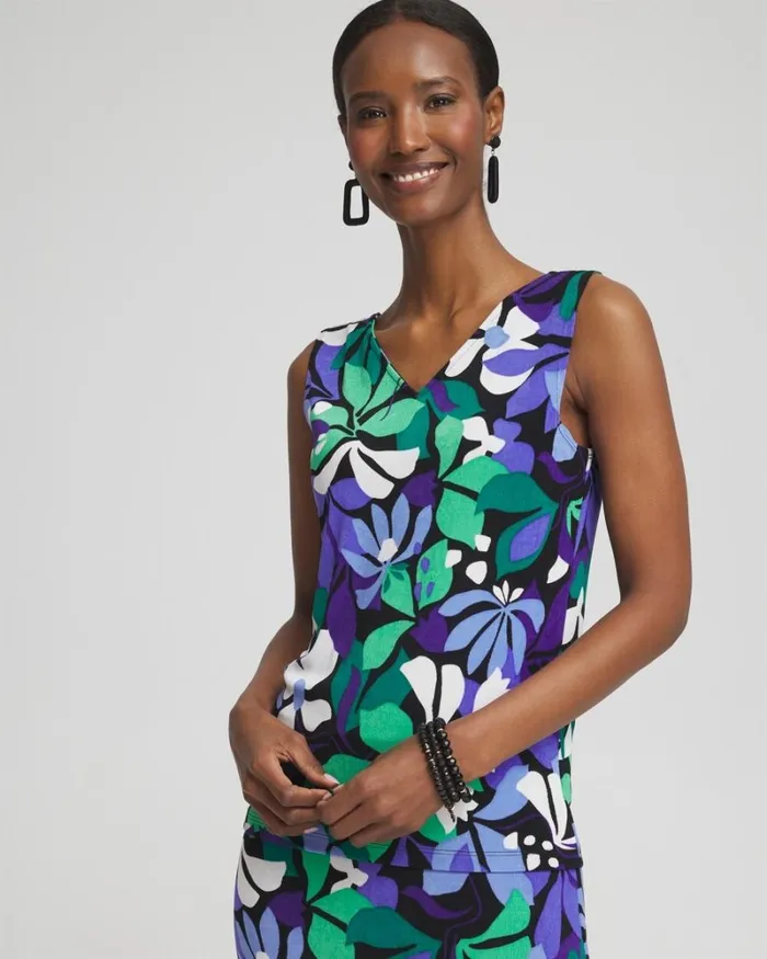 Chico039s Tops Travelers Floral Reversible Tank Purple Nightshade 8211 Clothing Chico039s Tops Travelers Floral Reversible Tank Purple Nightshade 8211 Clothing