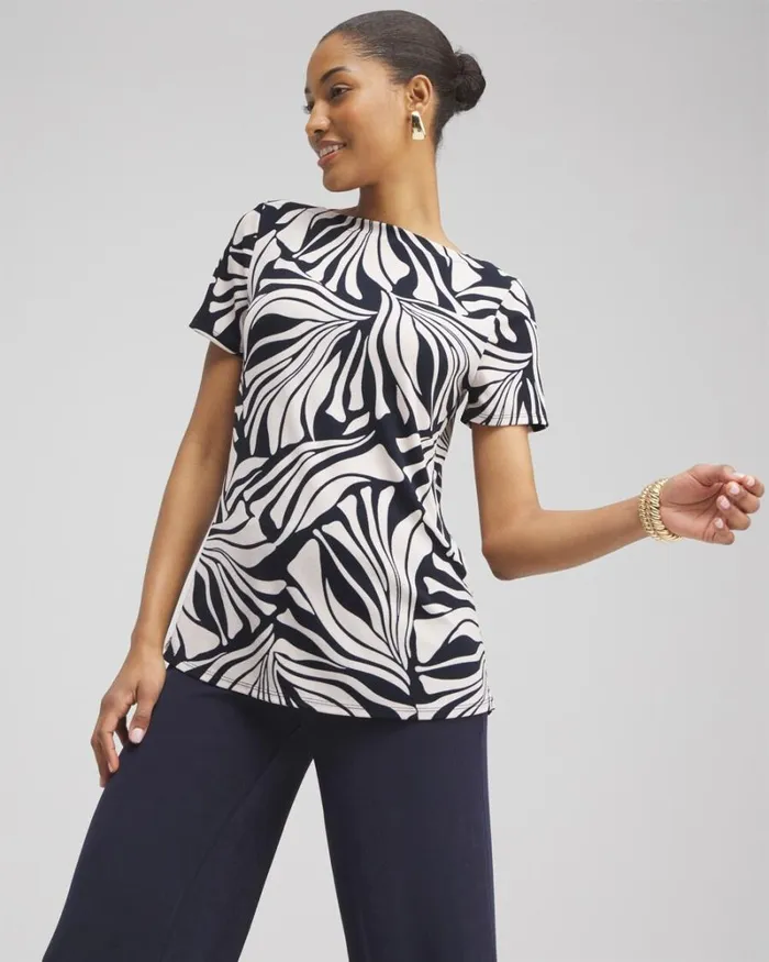 Chico039s Tops Travelers Floral Top Smokey Taupe 8211 Clothing