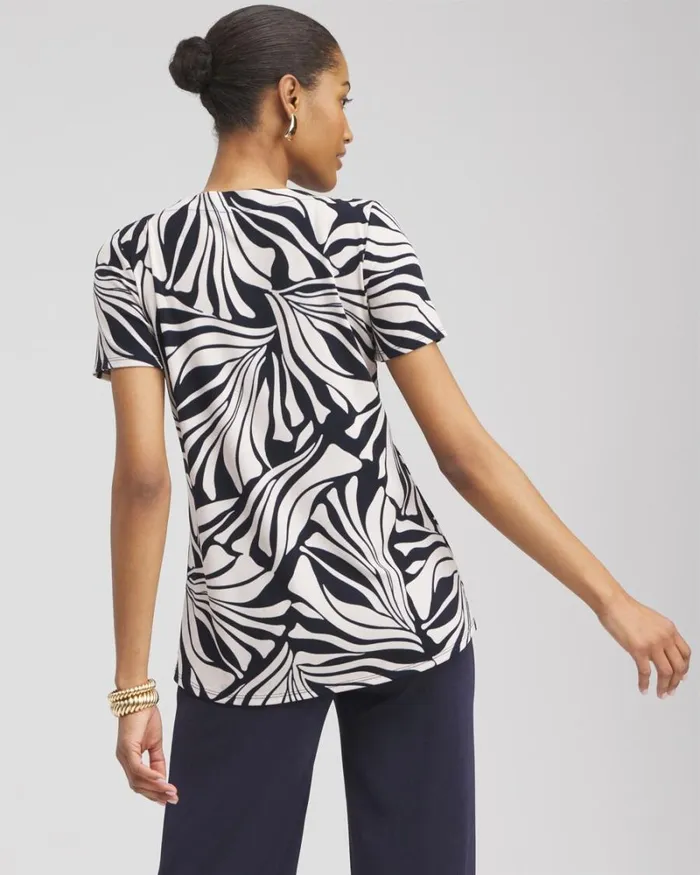 Chico039s Tops Travelers Floral Top Smokey Taupe 8211 Clothing