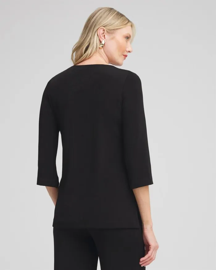 Chico039s Tops Travelers Lace Up Top Travelers Black 8211 Clothing
