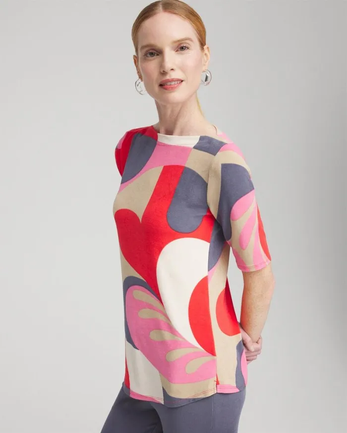 Chico039s Tops Travelers Modern Elbow Sleeve Top Watermelon Punch 8211 Clothing Chico039s Tops Travelers Modern Elbow Sleeve Top Watermelon Punch 8211 Clothing