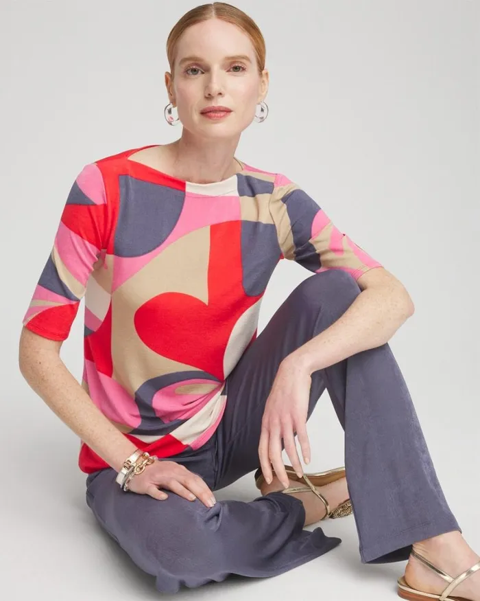 Chico039s Tops Travelers Modern Elbow Sleeve Top Watermelon Punch 8211 Clothing Chico039s Tops Travelers Modern Elbow Sleeve Top Watermelon Punch 8211 Clothing