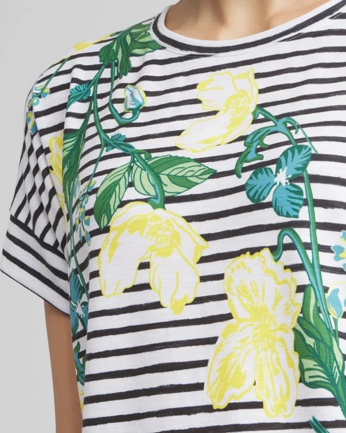 Chico039s Tops Zenergy Scoop Neck Floral Tee Verdant Green 8211 Clothing