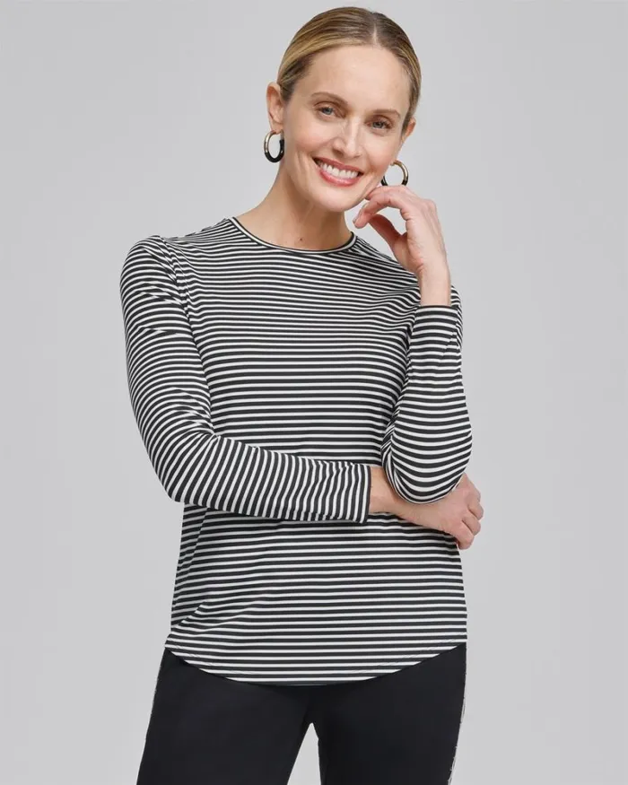 Chico039s Tops Zenergy UPF Long Sleeve Top Black 8211 Clothing