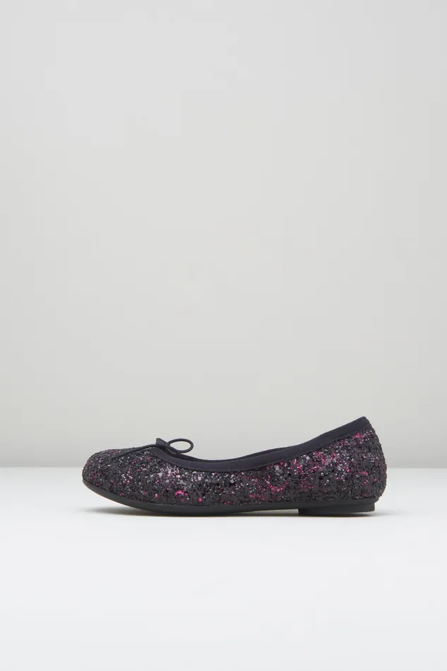 Children Bloch Girls Helia Ballet Flats Pink Black Glitter Ballet Flats