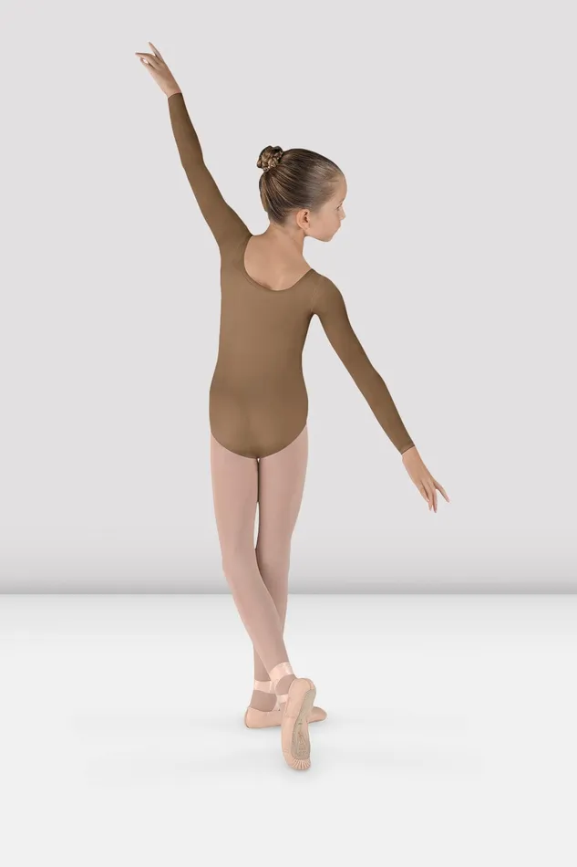 Children Bloch Girls Meglio Long Sleeve Leotard Almond Basics