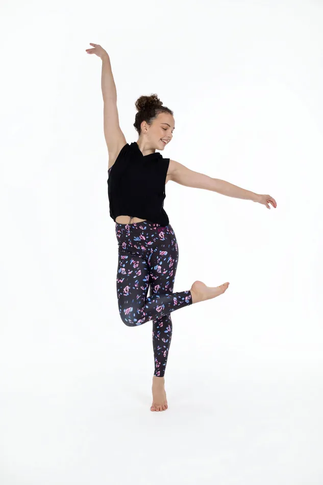 Children Bloch X Flo Active Frankie Sleeveless Hoodie Black Tops Bloch Children Bloch X Flo Active Frankie Sleeveless Hoodie Black Tops Bloch