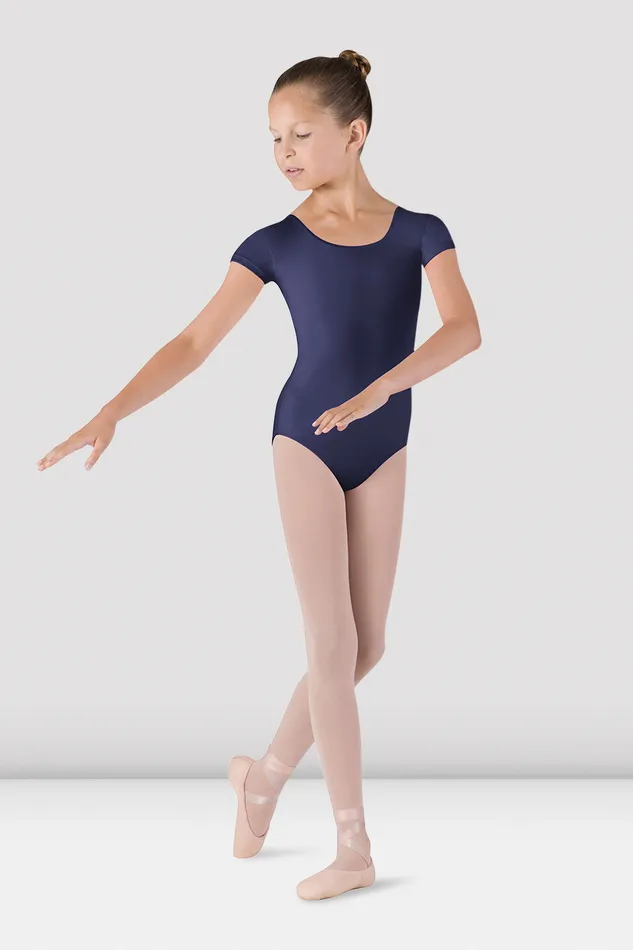 Children Girls Dujour Cap Sleeve Leotard Navy Basics Bloch