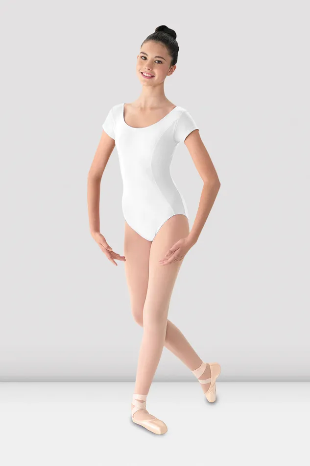 Children Girls Mirella Cap Sleeve Leotard White Leotards Bloch