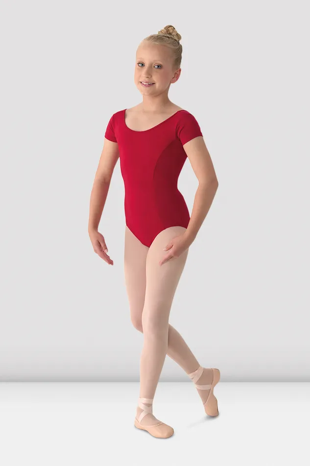 Children Leotards Bloch Girls Mirella Classic Short Sleeve Leotard Garnet