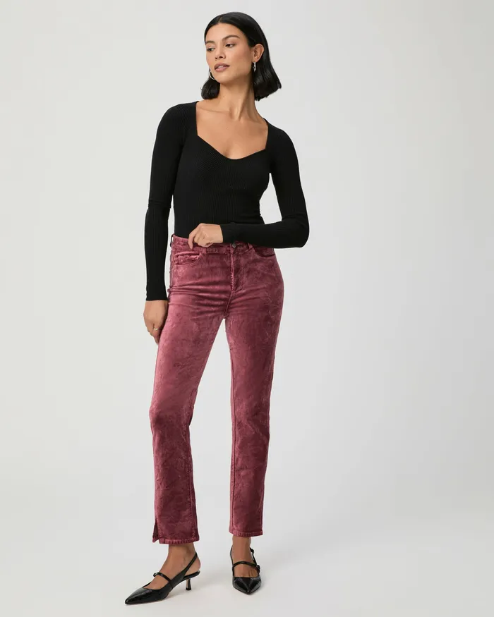 Cindy Straight Pant 8211 Rose Tea Velvet Pants PAIGE Women