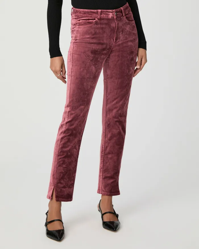 Cindy Straight Pant 8211 Rose Tea Velvet Pants PAIGE Women