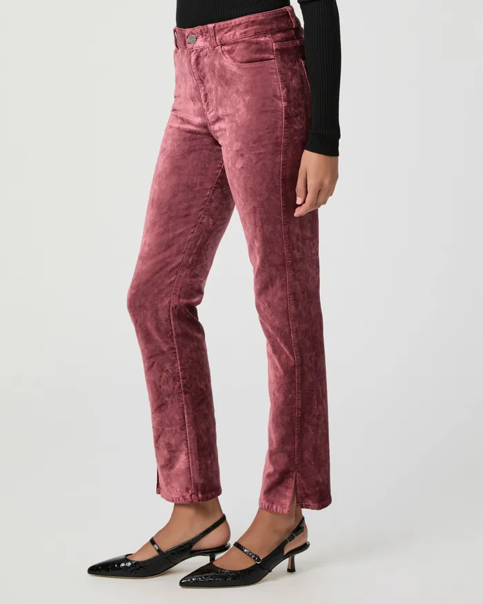 Cindy Straight Pant 8211 Rose Tea Velvet Pants PAIGE Women