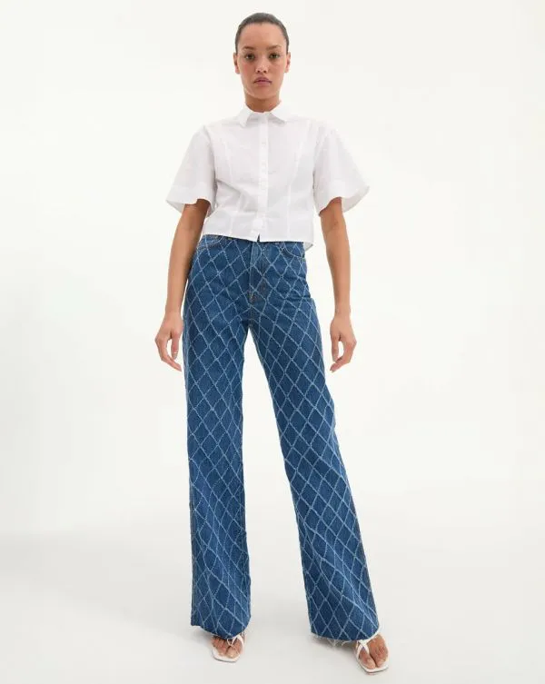 Claire Cropped Shirt White Women Veronica Beard Tops Claire Cropped Shirt White Women Veronica Beard Tops