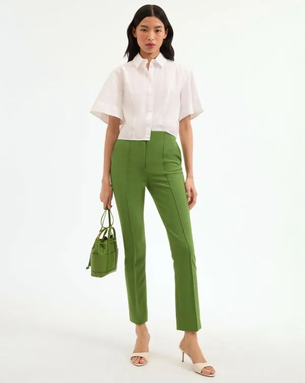 Claire Cropped Shirt White Women Veronica Beard Tops Claire Cropped Shirt White Women Veronica Beard Tops